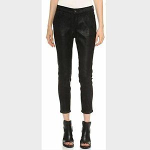 Rag & Bone Womens Black Suede Lamb Leather Dash Slouchy Pants Trousers Size 23